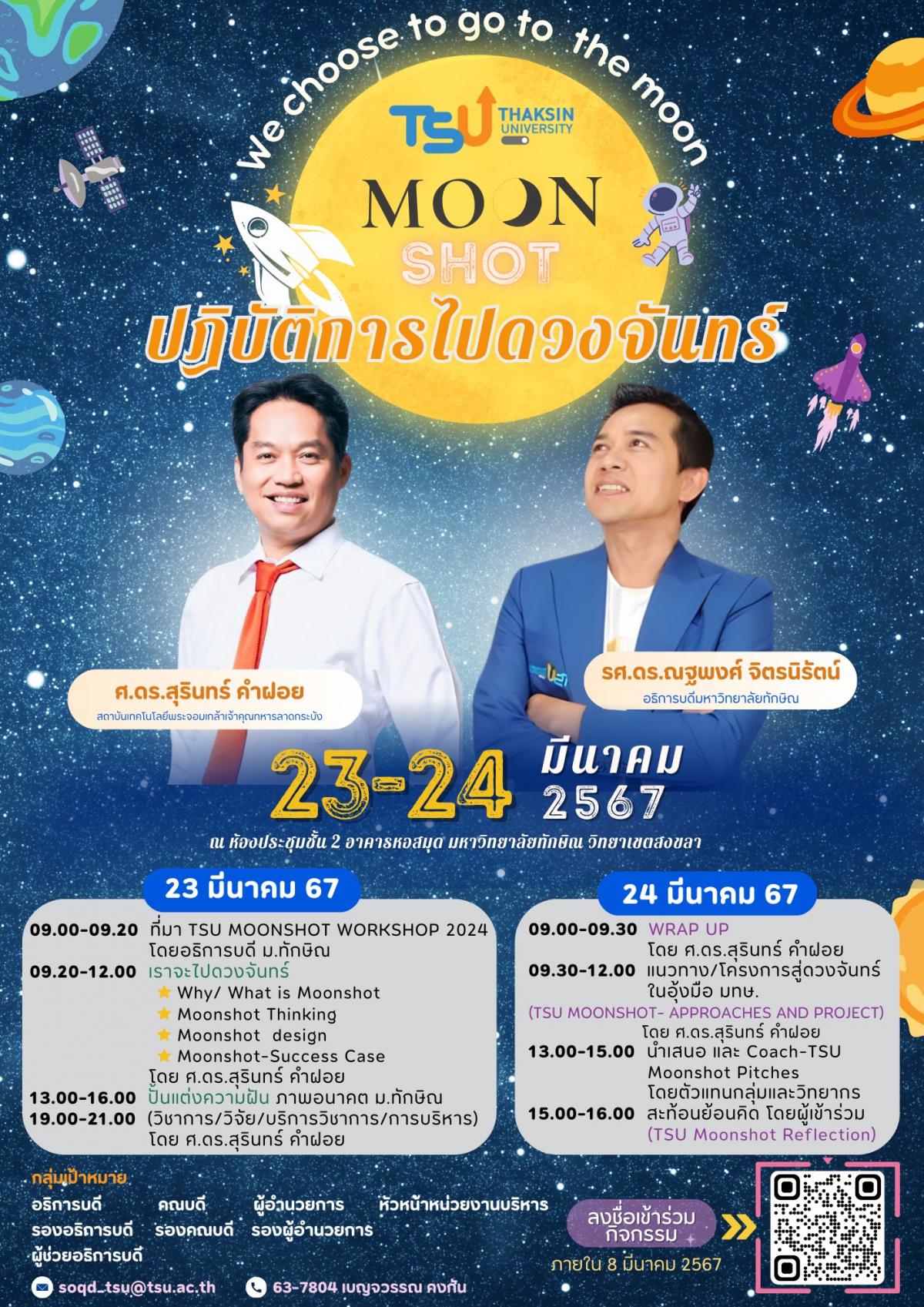  โครงการ  TSU Moonshot : ปฏิบัติการไปดวงจันทร์