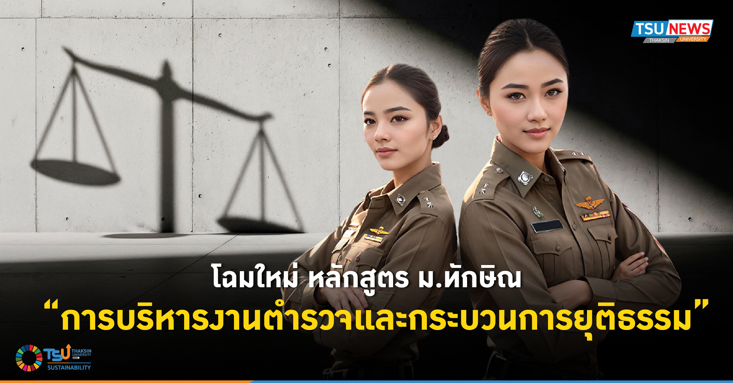 โฉมใหม่ หลักสูตร ม.ทักษิณ การบริหารงานตำรวจและกระบวนการยุติธรรม